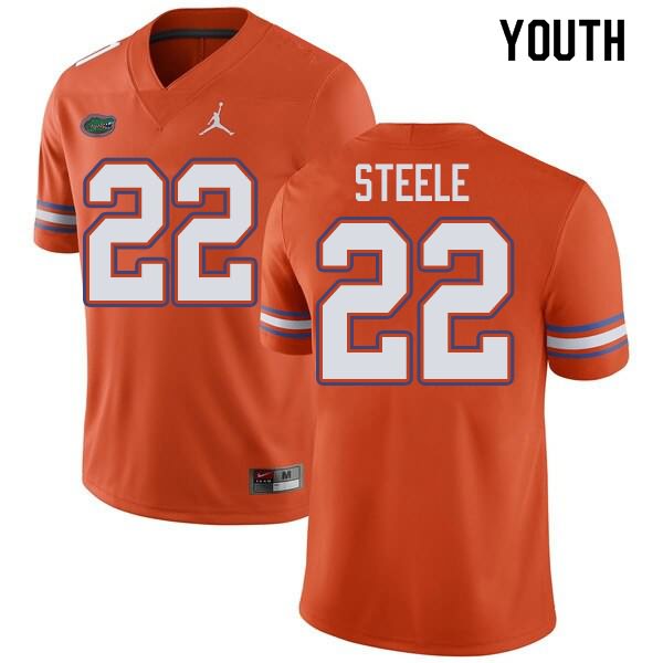 NCAA Florida Gators Chris Steele Youth #22 Jordan Brand Orange Stitched Authentic College Football Jersey VLD3464KV